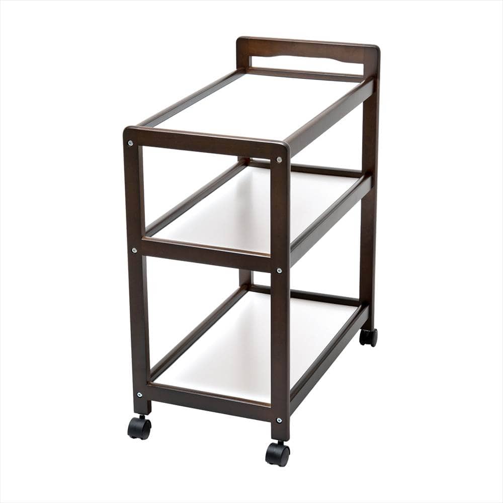 ３段木製ワゴンＤＢＲ　ダークブラウン 3段 ダークブラウン