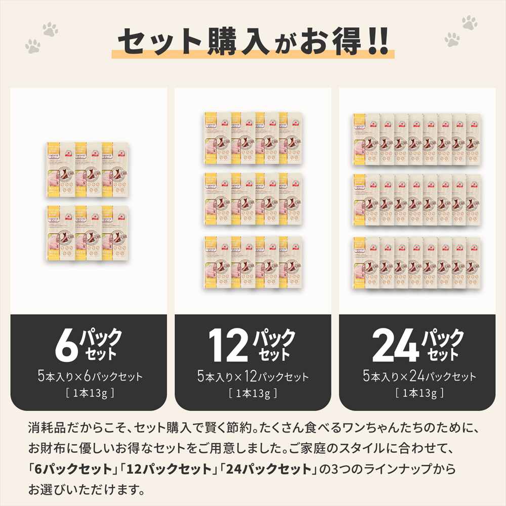 LIFELEX 犬のおやつ いぬぴゅーれ 無添加鶏ささみ 13ｇ×5パック 日本製　×24個セット 鶏ささみ 13ｇ×5パック×24個セット