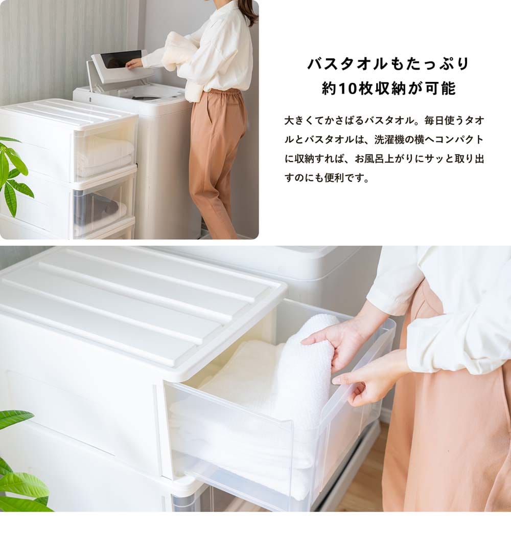 LIFELEX 引出収納ケース 55Ｍ ホワイト 約幅40Ｘ奥行55Ｘ高さ25cm クローゼット用　×３個セット 55Ｍ ホワイト 約幅40Ｘ奥行55Ｘ高さ25cm クローゼット用　3個セット