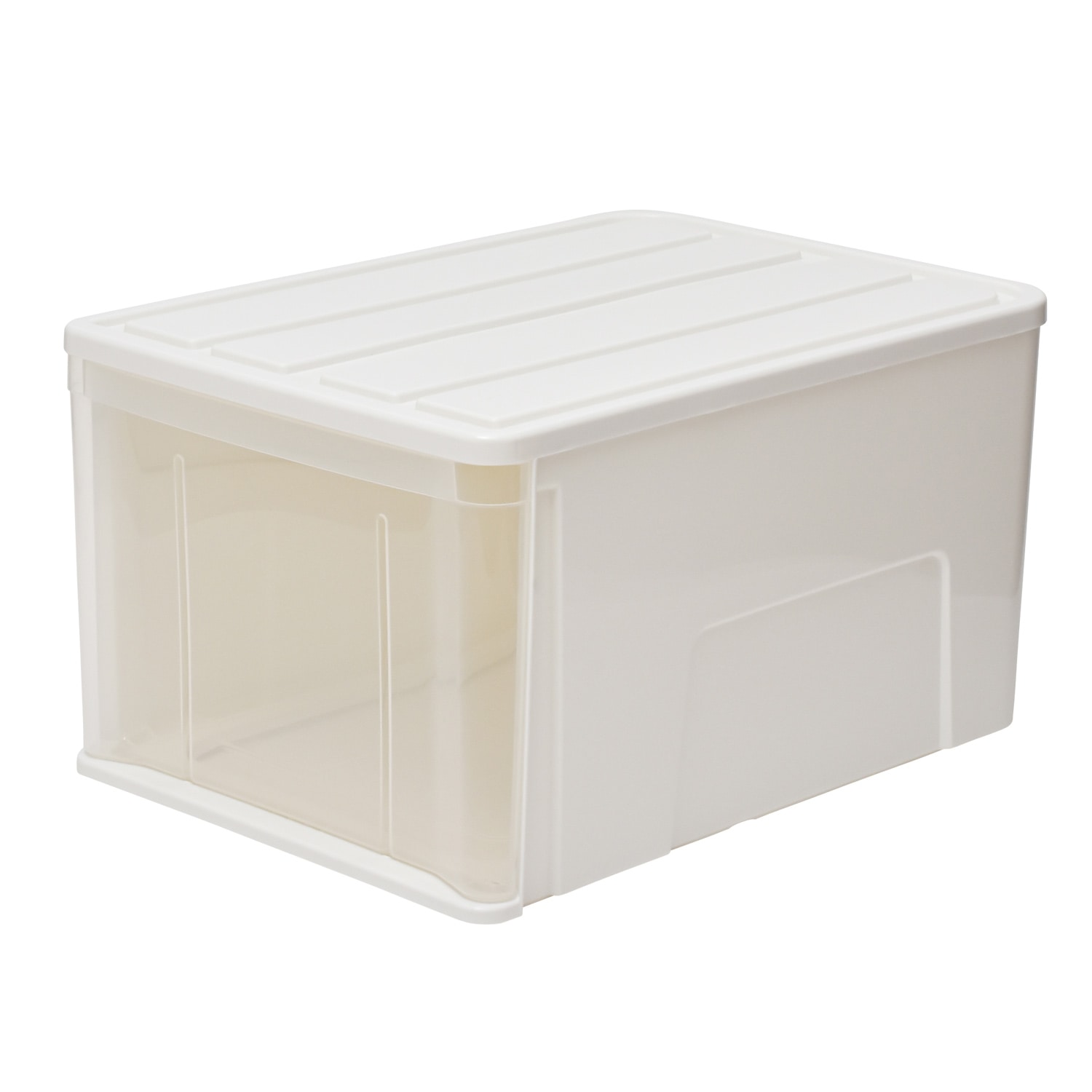 LIFELEX 引出収納ケース 55Ｌ ホワイト 約幅40Ｘ奥行55Ｘ高さ30cm クローゼット用　×３個セット 55Ｌ ホワイト 約幅40Ｘ奥行55Ｘ高さ30cm クローゼット用　3個セット