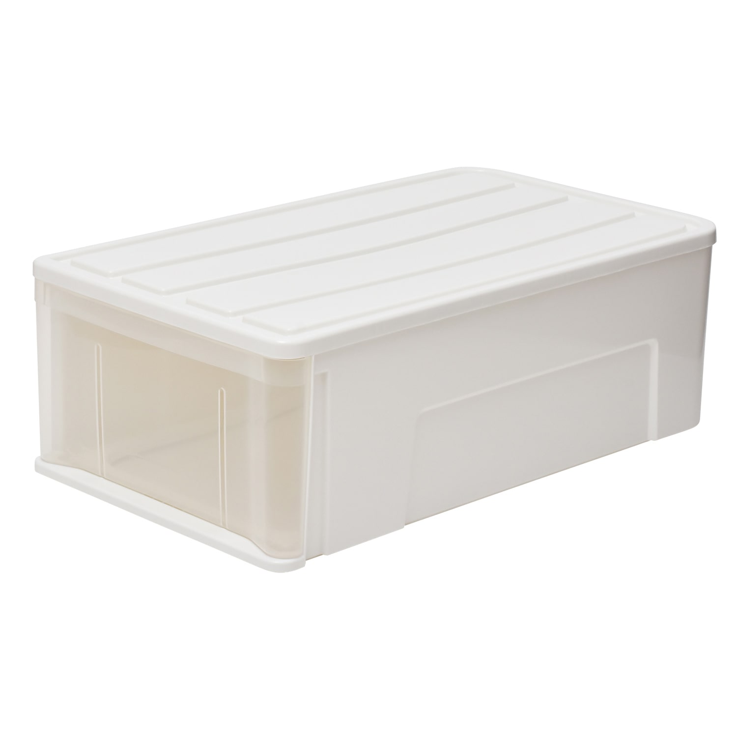 LIFELEX 引出収納ケース 66Ｍ ホワイト 約幅39Ｘ奥行66Ｘ高さ23cm 押入用　×３個セット 66Ｍ ホワイト 約幅39Ｘ奥行66Ｘ高さ23cm 押入用　3個セット