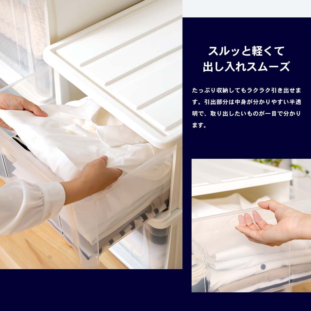 LIFELEX 引出収納ケース 66Ｍ ホワイト 約幅39Ｘ奥行66Ｘ高さ23cm 押入用　×３個セット 66Ｍ ホワイト 約幅39Ｘ奥行66Ｘ高さ23cm 押入用　3個セット