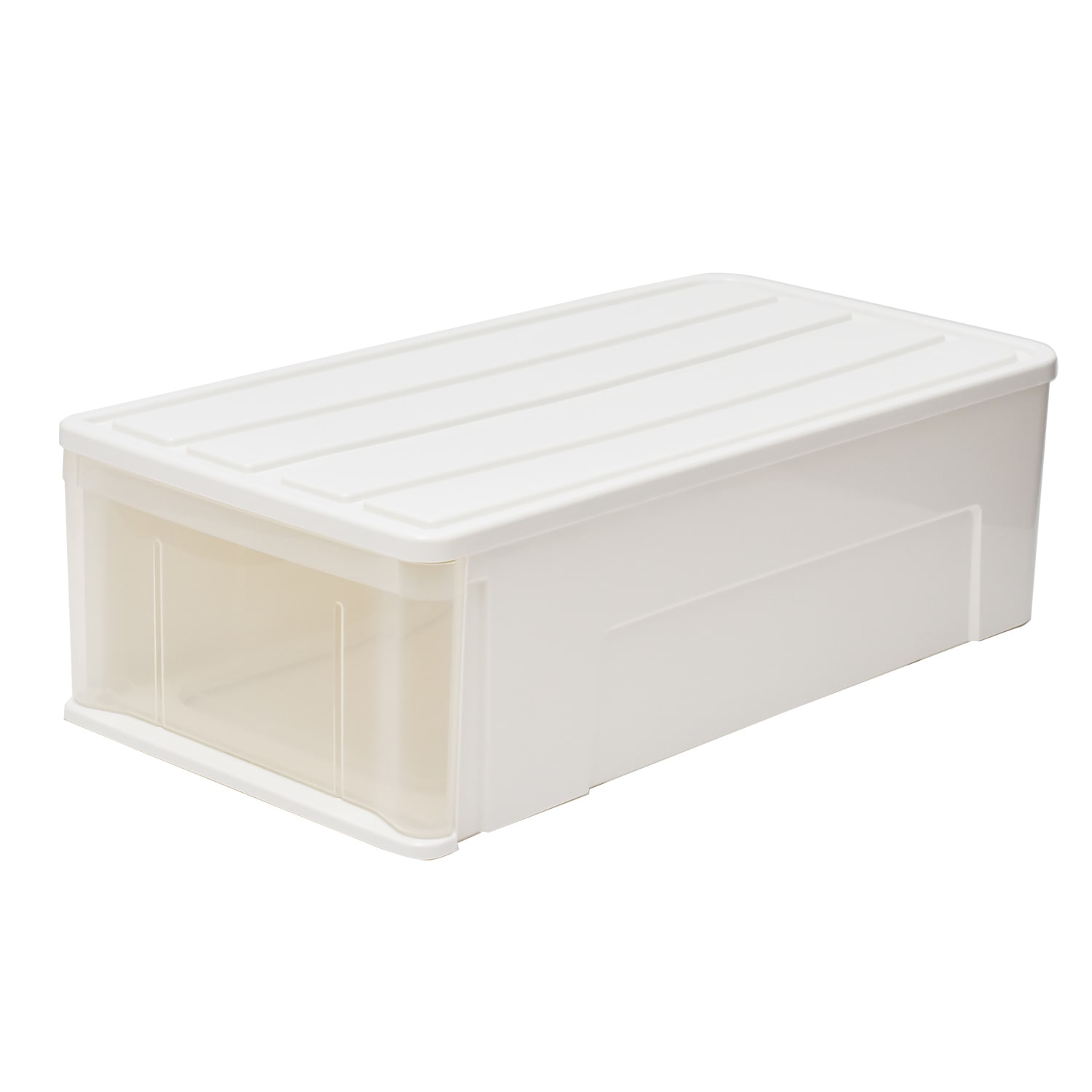 LIFELEX 引出収納ケース 74Ｍ ホワイト 約幅39Ｘ奥行74Ｘ高さ23cm 押入用　×３個セット 74Ｍ ホワイト 約幅39Ｘ奥行74Ｘ高さ23cm 押入用　3個セット