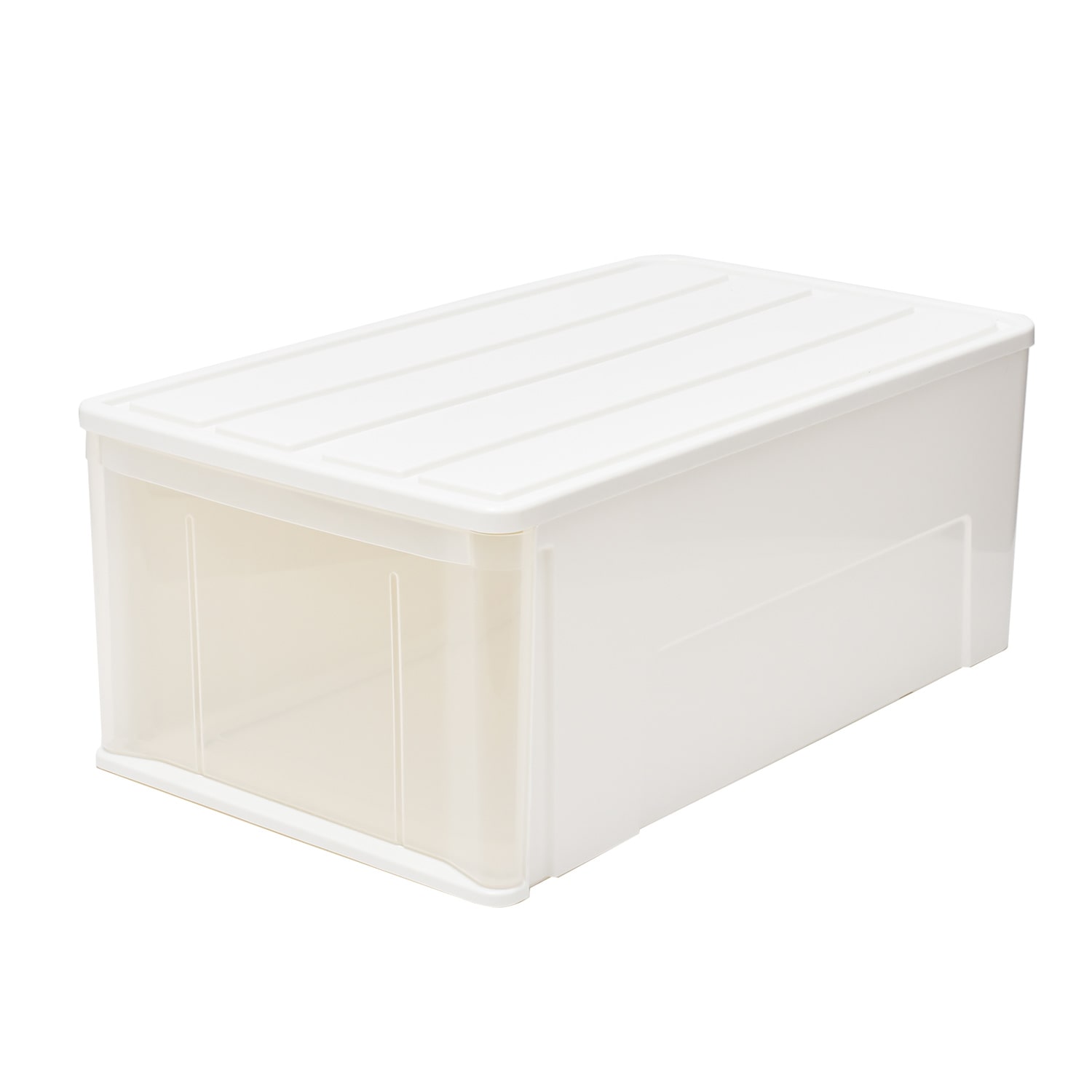 LIFELEX 引出収納ケース ワイド74Ｌ ホワイト 約幅44Ｘ奥行74Ｘ高さ30cm 押入用 ワイド74Ｌ ホワイト 約幅44Ｘ奥行74Ｘ高さ30cm 押入用