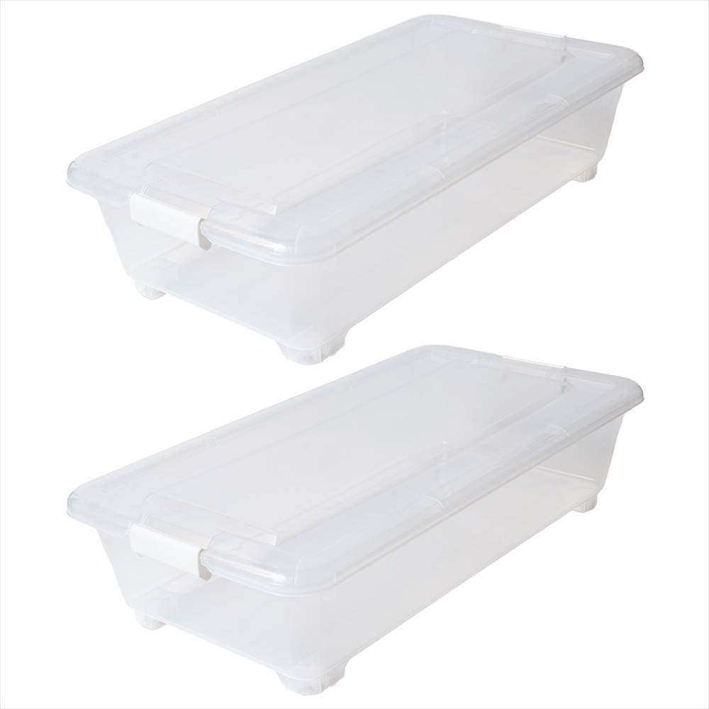 LIFELEX 衣装ケース 収納ボックス 押入れ収納 フタ付き 浅型 コロ付き 奥行75cm 2個セット 4075-18 奥行75cm浅型 2個セット