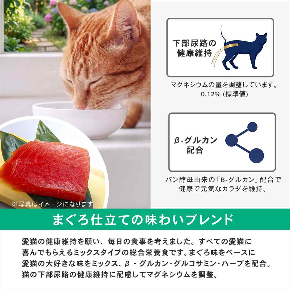 LIFELEX キャラットミックス まぐろ仕立て キャットフード ドライ 4.95kg×3個セット 下部尿路の健康維持 大容量 まとめ買い まぐろ仕立て　４．９５ｋｇ　×３個セット
