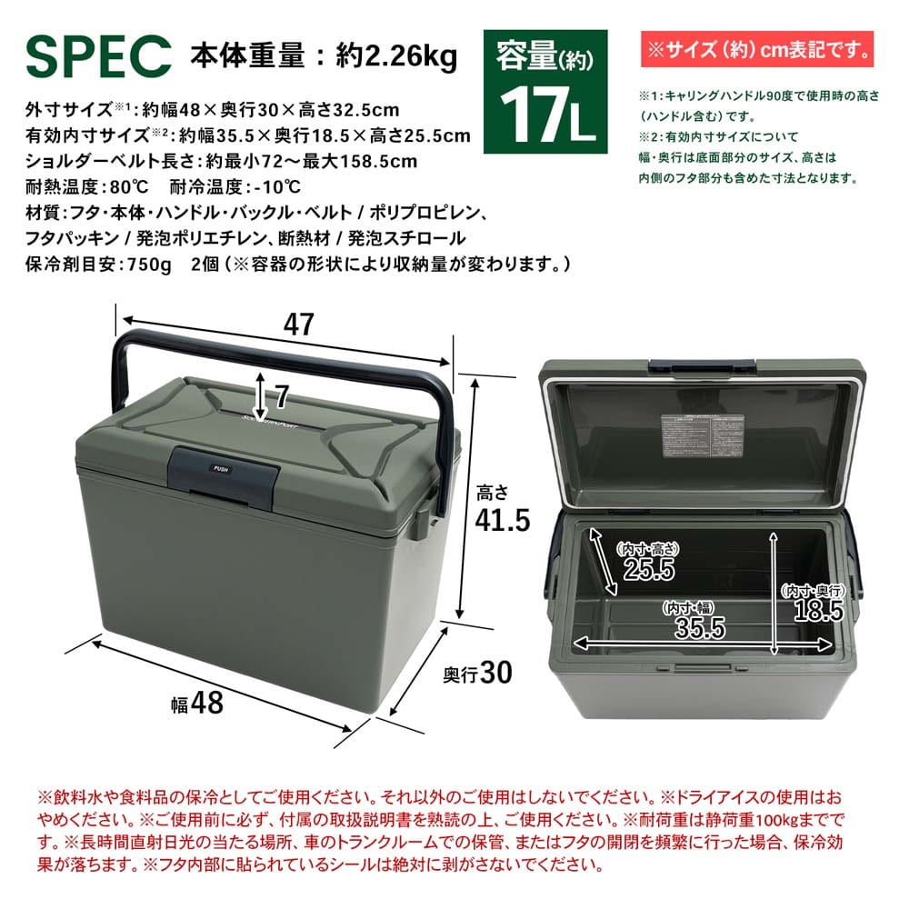 SOUTHERNPORT 強保冷クーラーボックス　１７Ｌ　グリーン グリーン 17L