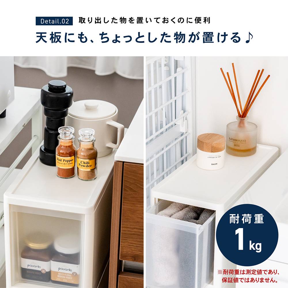 LIFELEX　隙間ストッカー３段　セラルスリムＣ　深幅１８ｃｍ ３段　スリム　深幅１８ｃｍ