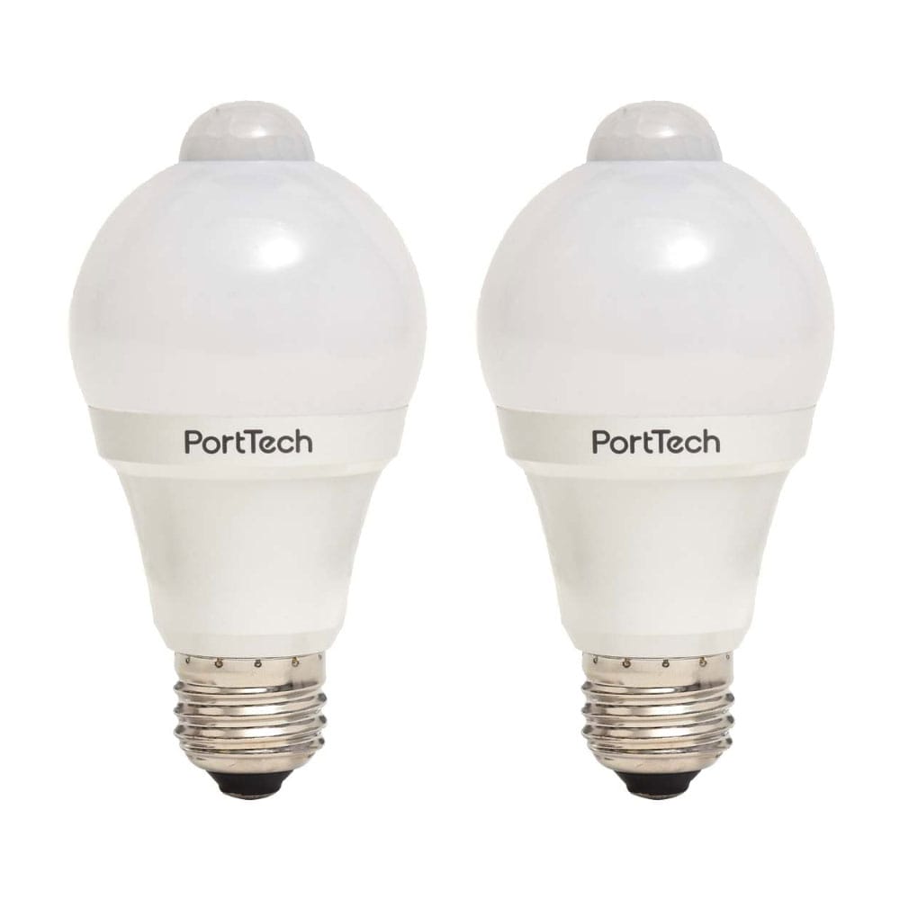 【まとめてお得】PortTech 人感センサーLEDライト60W相当 電球色 PAS60L26　×2個セット 電球色×2個セット
