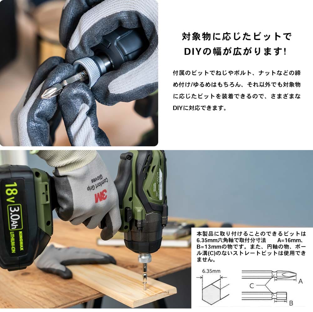 18V充電インパクト ドライバー KMID－1830