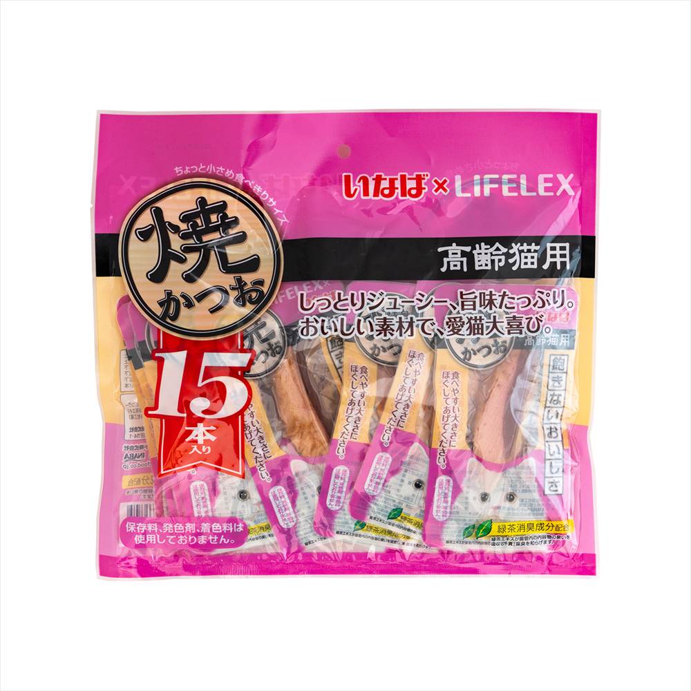 いなばペットフード　焼きかつお　１５本入 高齢猫用 焼きかつお　高齢猫用