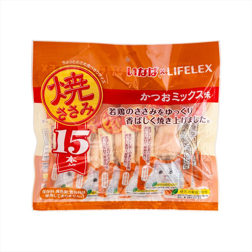 いなばペットフード　焼きささみ　１５本入 かつおミックス味 焼きささみ　かつおミックス味