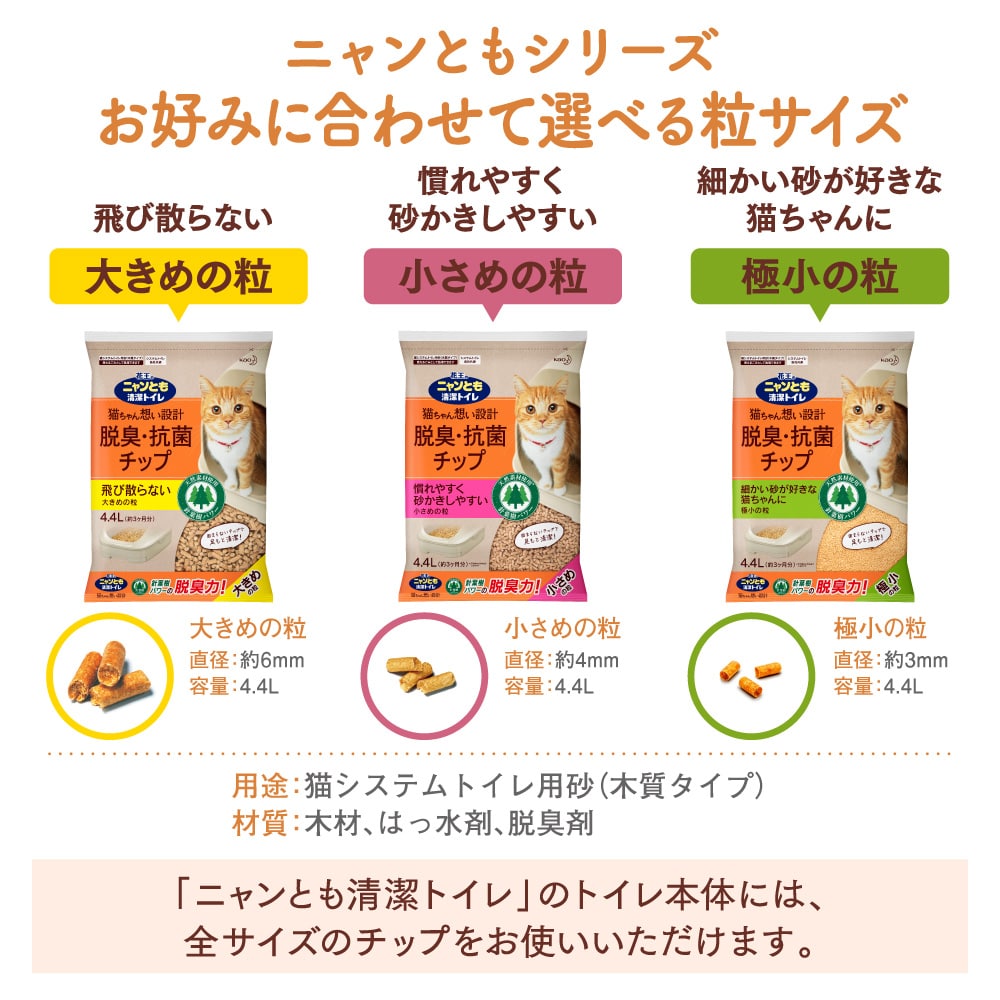 ニャンとも清潔トイレ脱臭・抗菌チップ大きめ４．４L(大きめの粒): ペット|ホームセンターコーナンの通販サイト