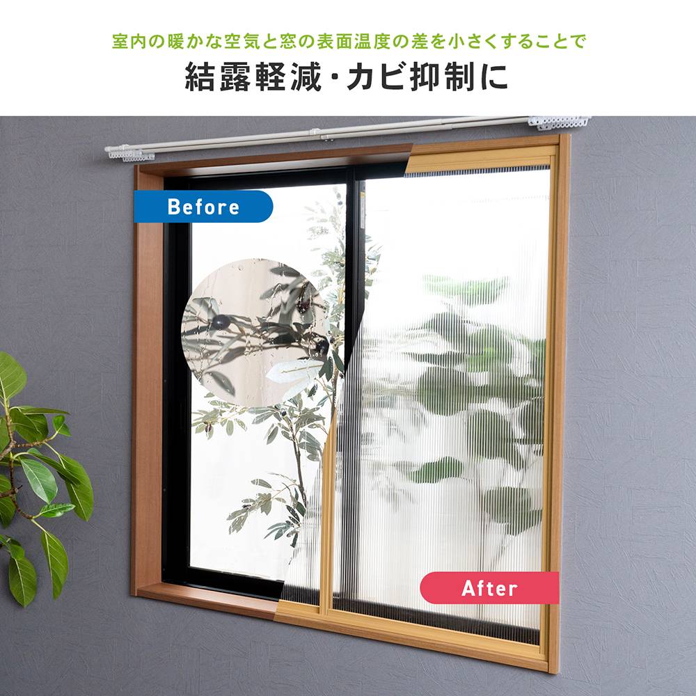 アクリサンデー 新エコな簡易内窓キット品 Ｌサイズ ライトブラウン 対象面材板厚3mm面材付 取付可能窓枠サイズ高さ1400mmｘ幅1800mm以内 Ｌサイズ ライトブラウン