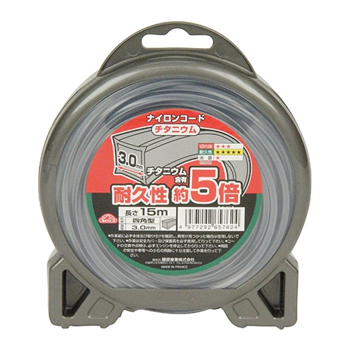 セフティ‐３　チタニウムナイロンコード□型　３．０ＭＭ×１５Ｍ