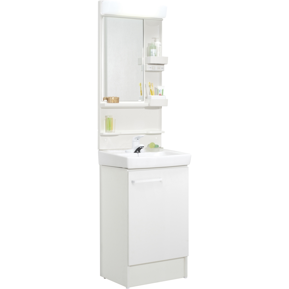洗面化粧台Ｄ７シリーズ　間口５０ｃｍ　レバー水栓１面鏡１枚扉 ホワイト