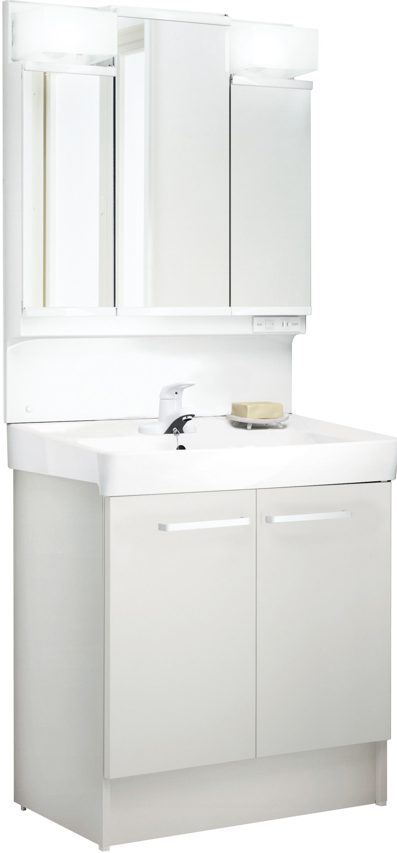 LIXIL 洗面化粧台 D7 間口75cm シングル三面鏡2枚扉