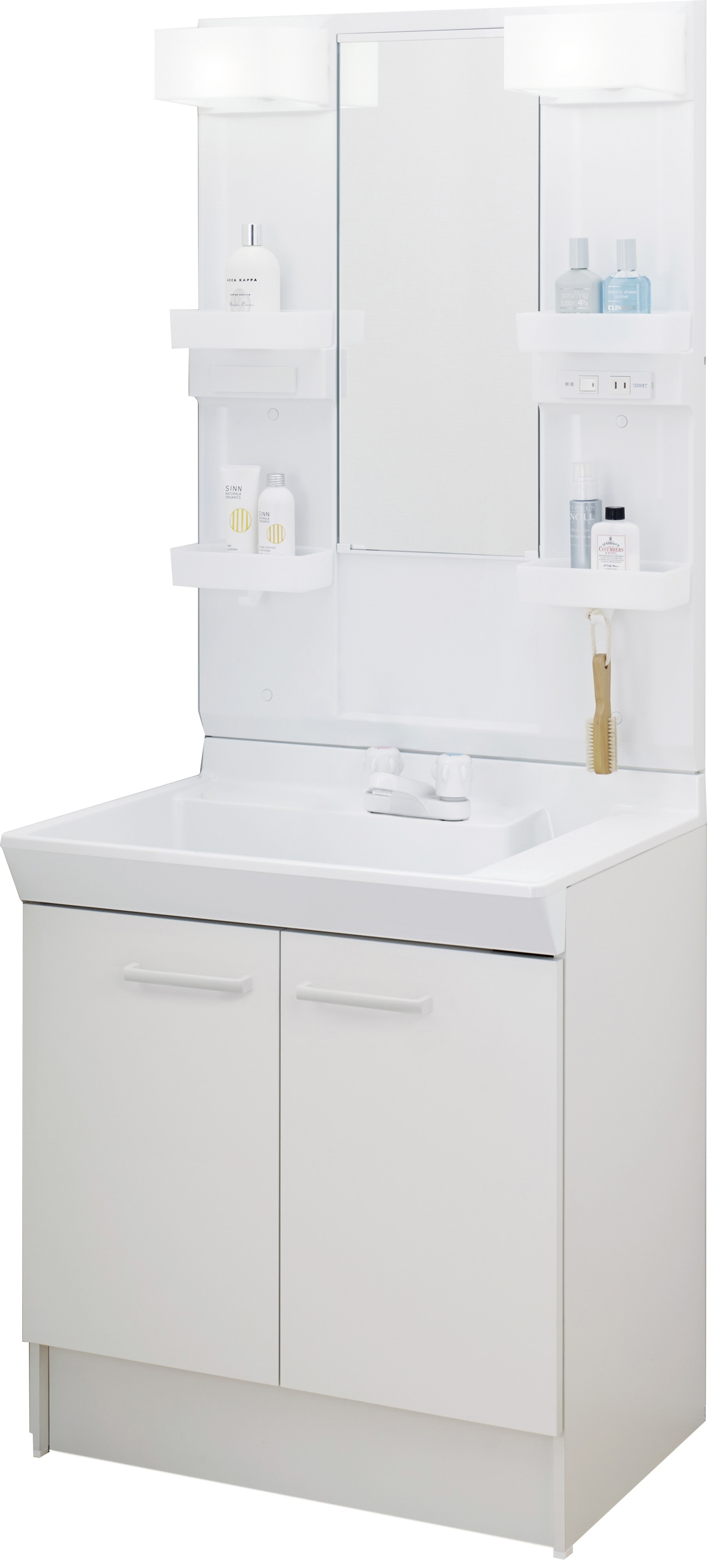 LIXIL 洗面化粧台 V1 間口75cm 2ハンドル一面鏡2枚扉