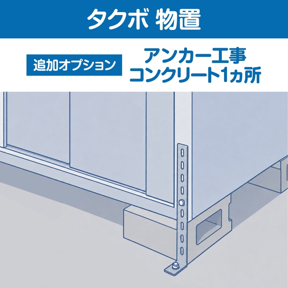 タクボ　収納庫アンカー工事　コンクリート1ヵ所