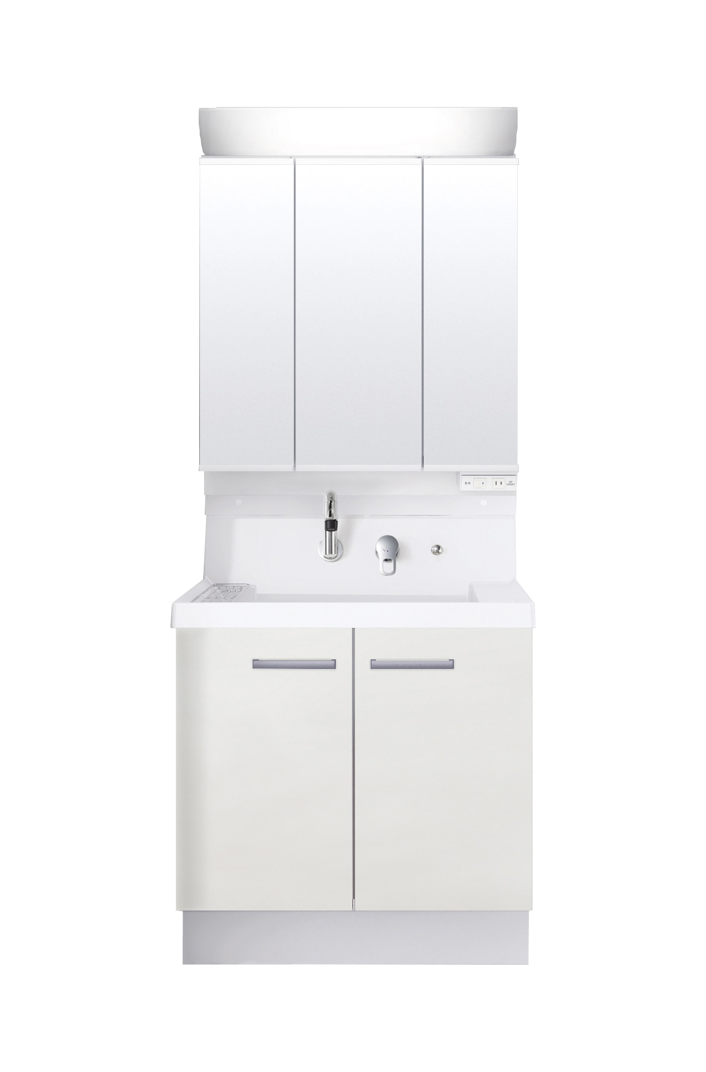LIXIL 洗面化粧台 K1 間口75cm 洗髪3面鏡2枚扉 グロスホワイト