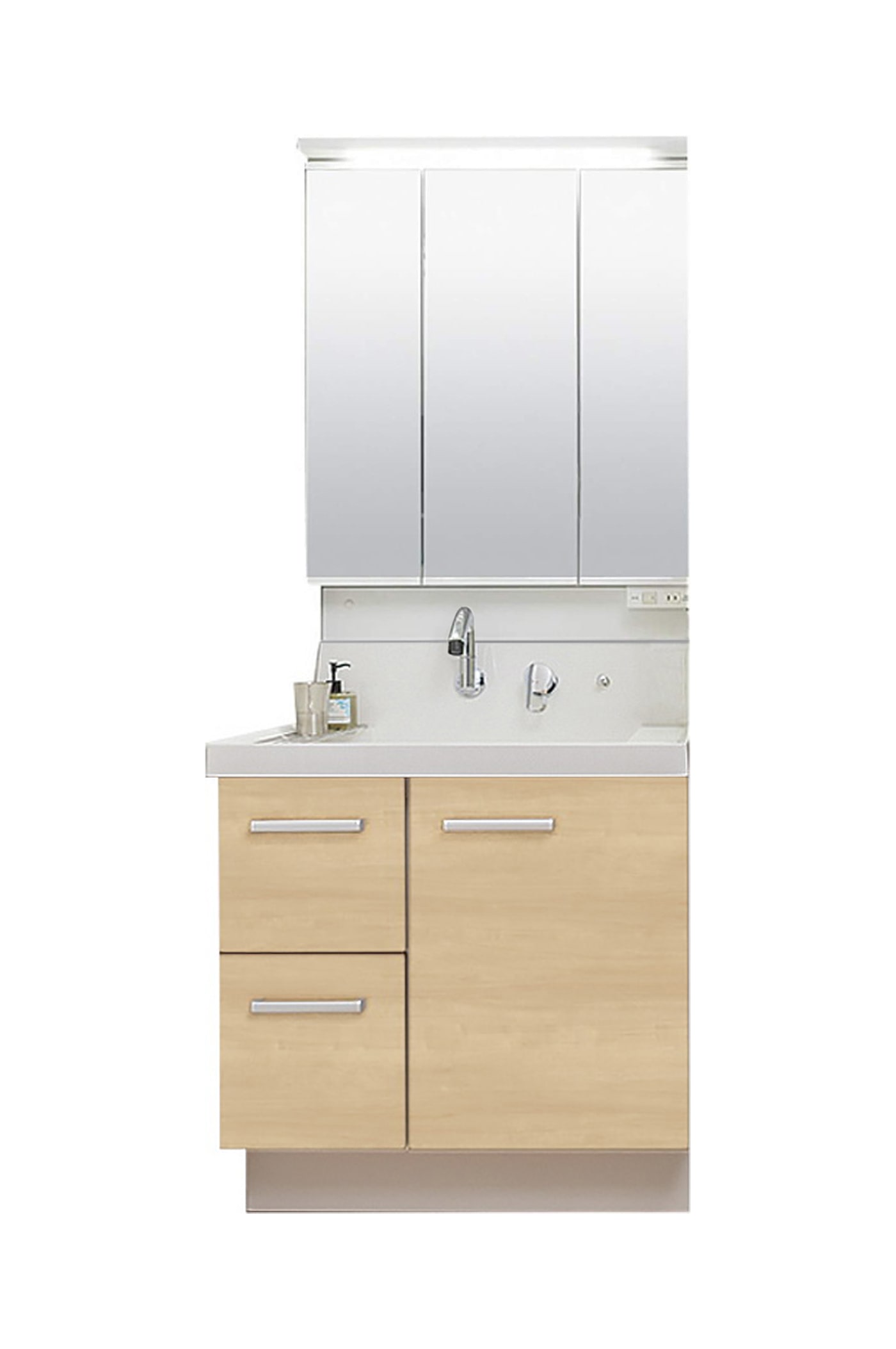 LIXIL 洗面化粧台 K1 間口75cm 三面鏡片引出