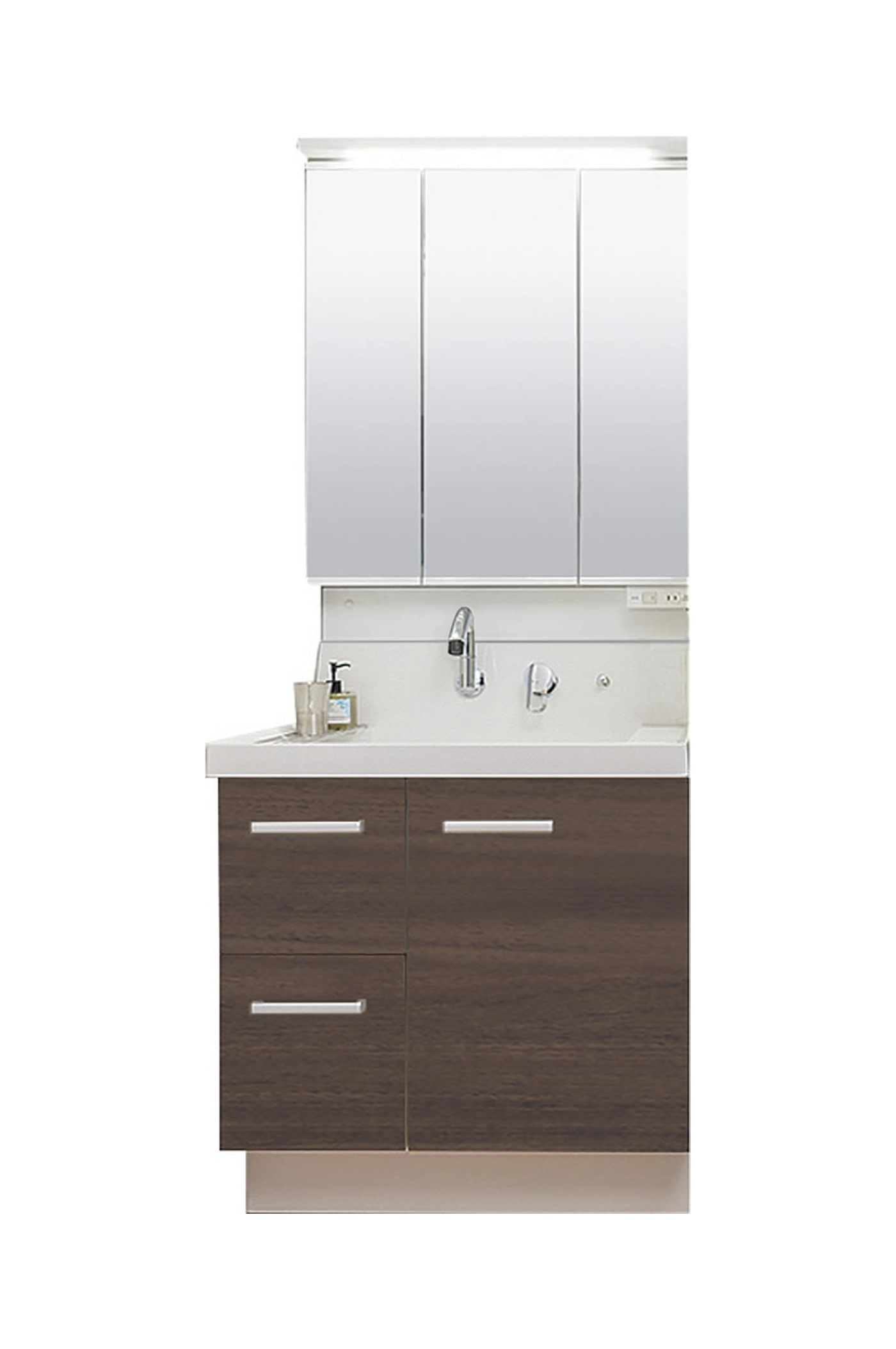 LIXIL 洗面化粧台 K1 間口75cm 三面鏡片引出
