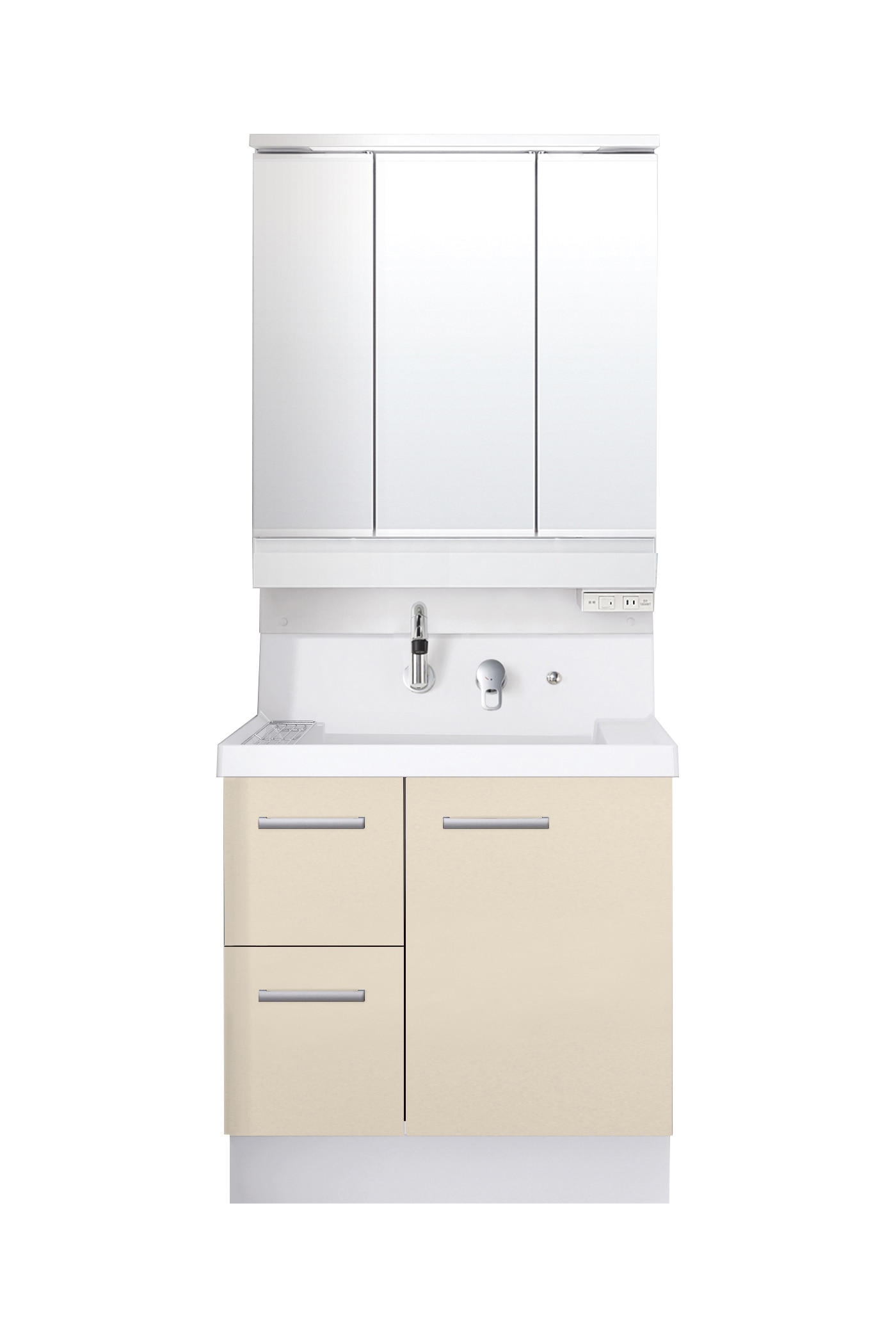 LIXIL 洗面化粧台 K1 間口75cm SP三面鏡片引出