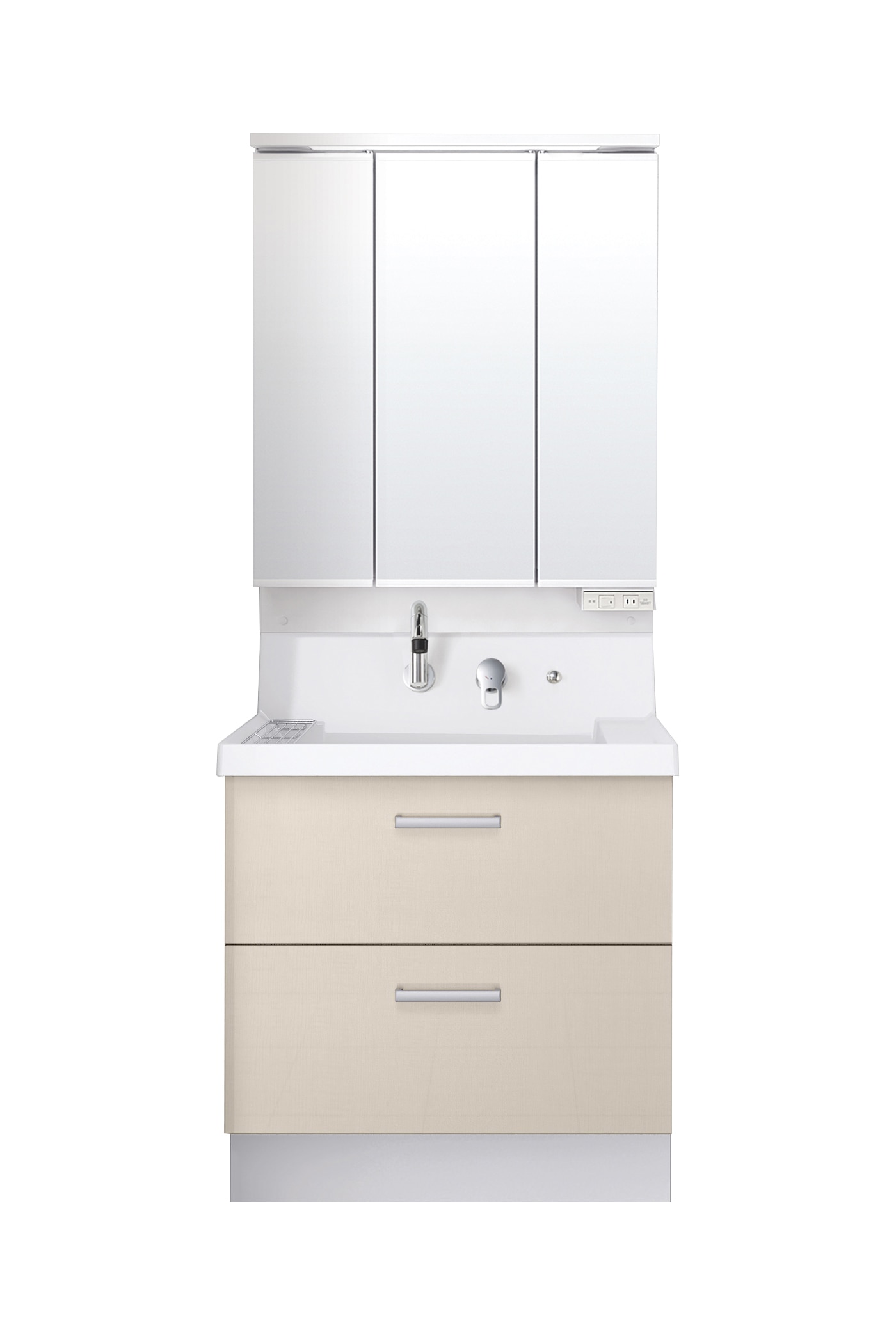 LIXIL 洗面化粧台 K1 間口75cm 三面鏡2段引出