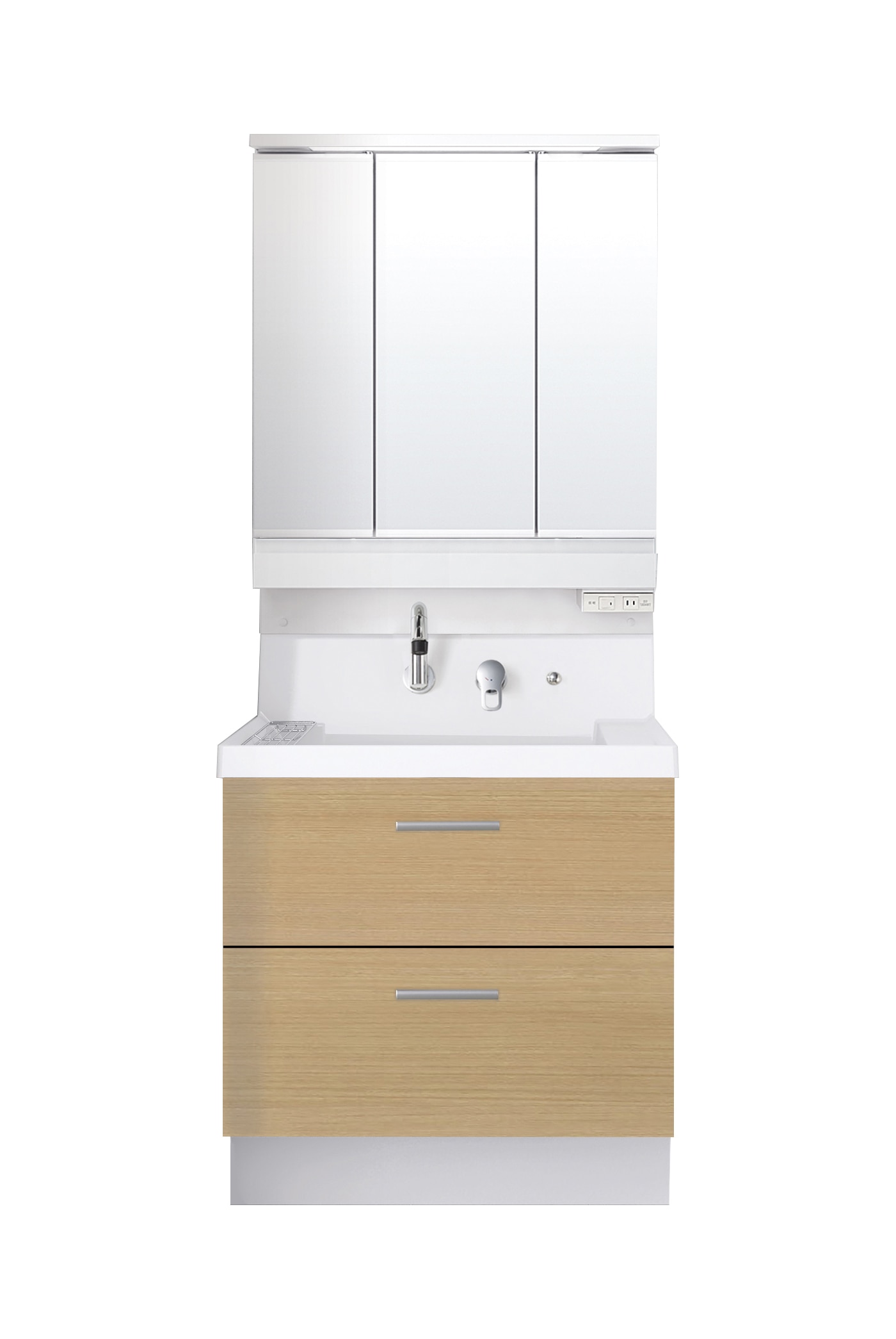 LIXIL 洗面化粧台 K1 間口75cm SP三面鏡2段引出