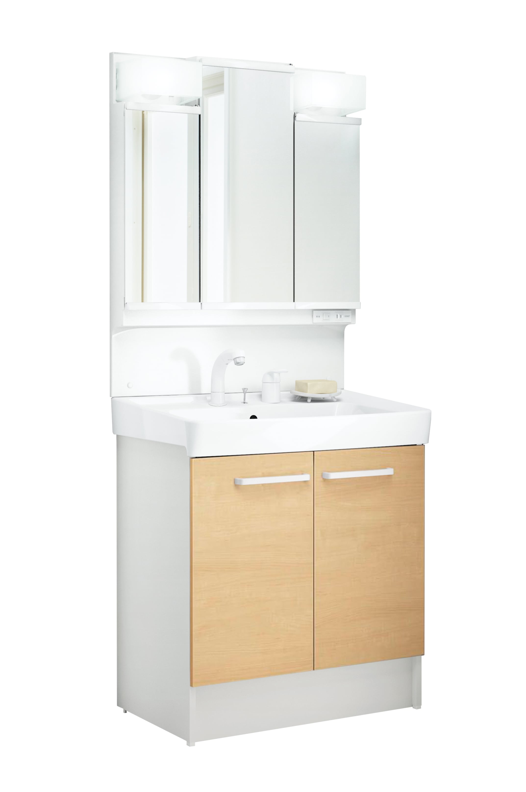 LIXIL 洗面化粧台 D7 間口75cm 洗髪3面鏡2枚扉 クリペール