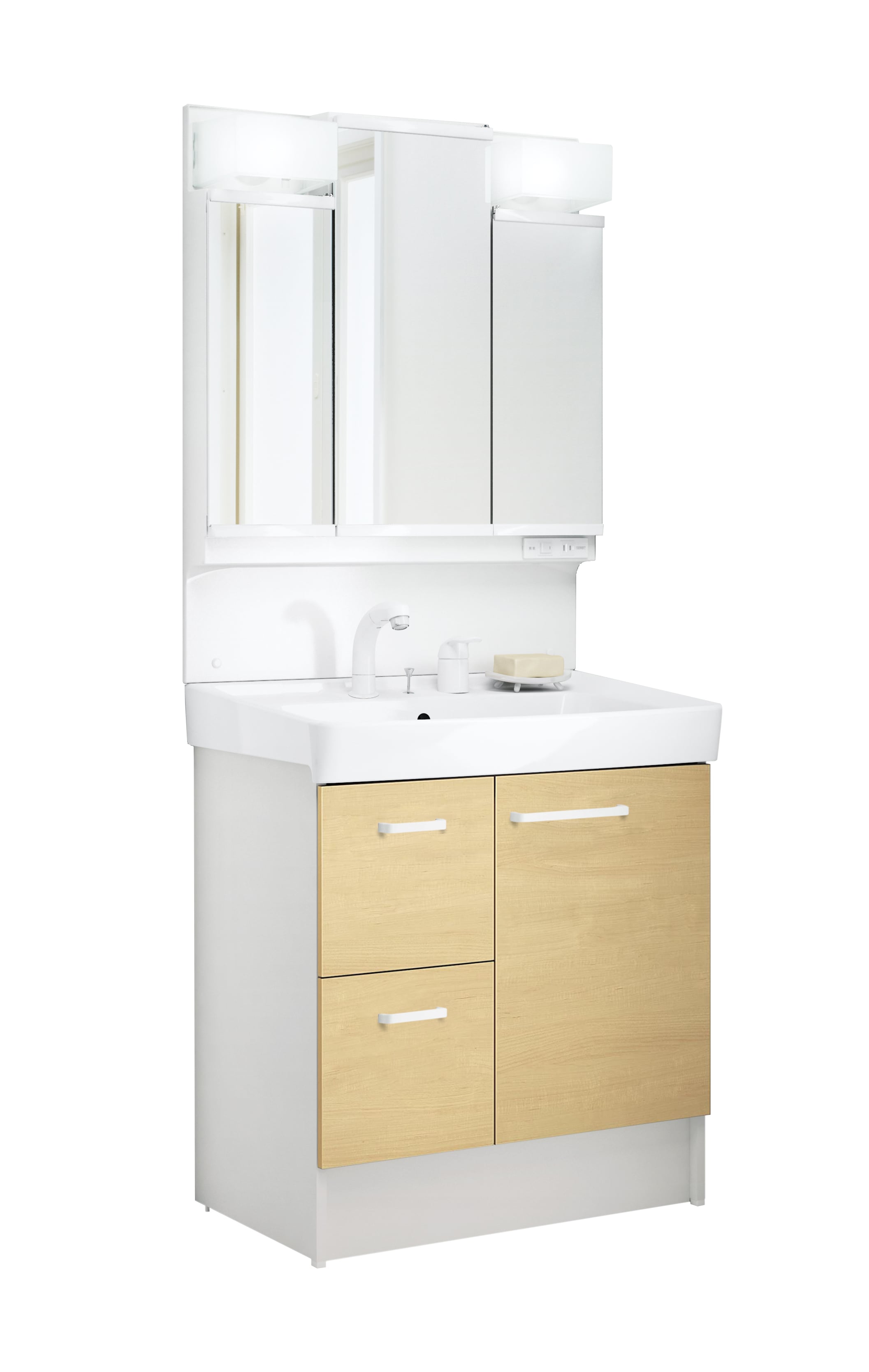 LIXIL 洗面化粧台 D7 間口75cm 洗髪三面鏡片引出