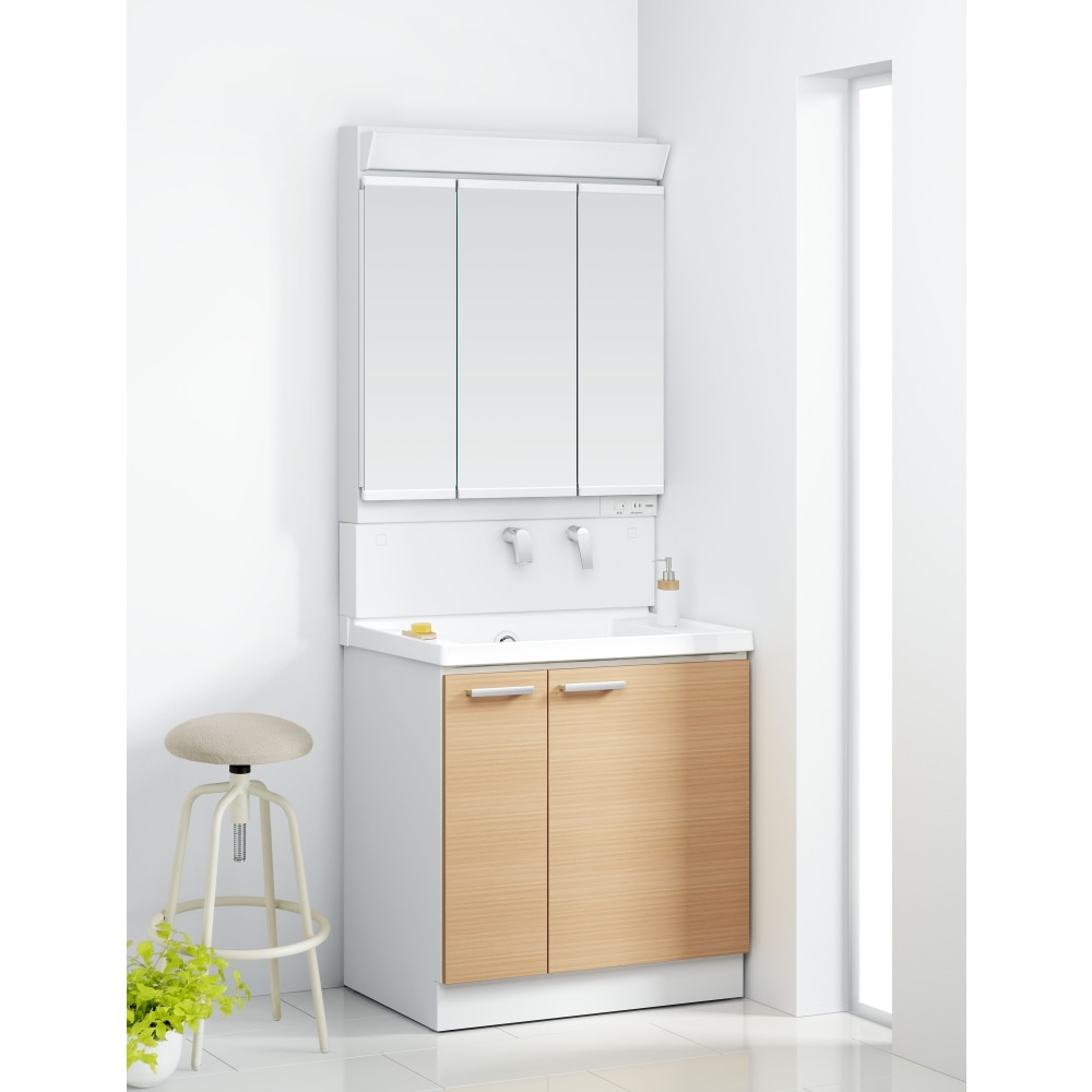 TOTO 洗面化粧台 KZ 間口75cm 3面鏡片引出
