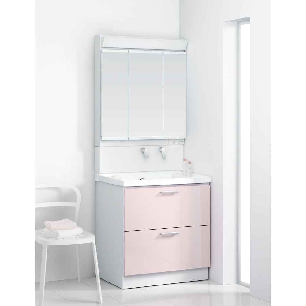 TOTO 洗面化粧台 KZ 間口75cm 3面鏡2段引出