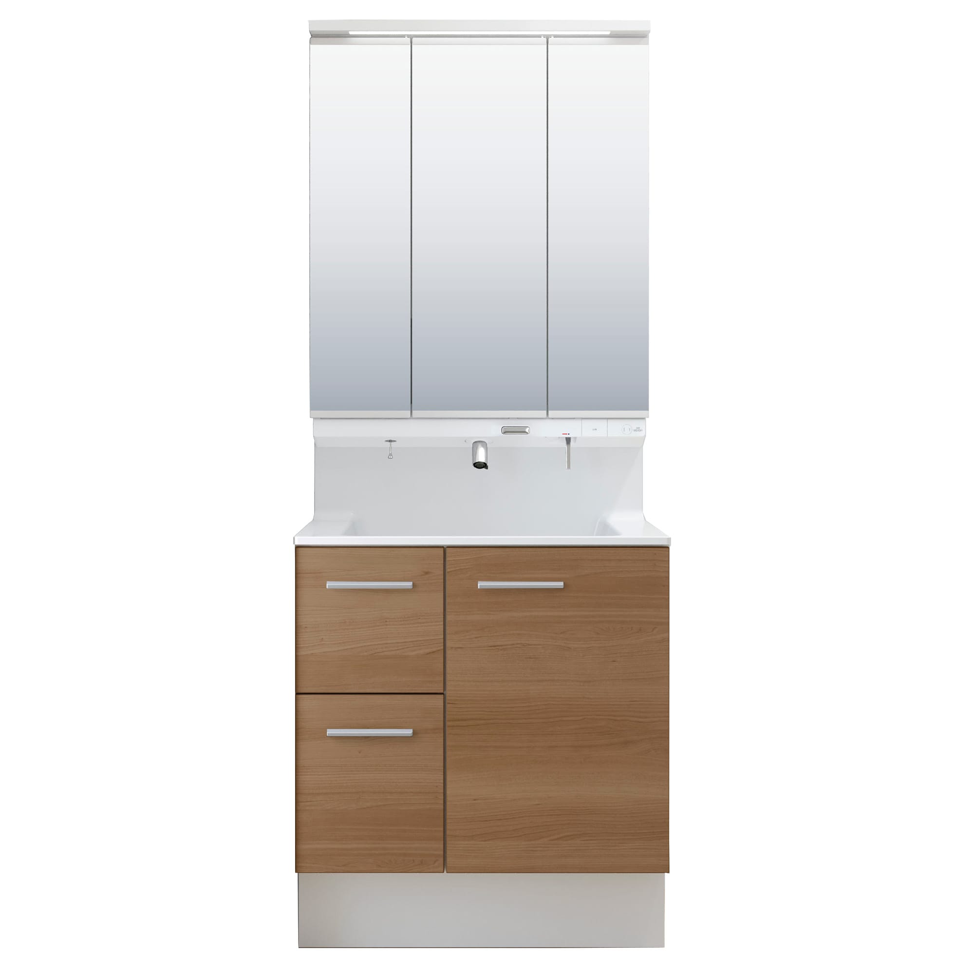 LIXIL 洗面化粧台 R1 間口75cm プッシュ水栓三面鏡片引出