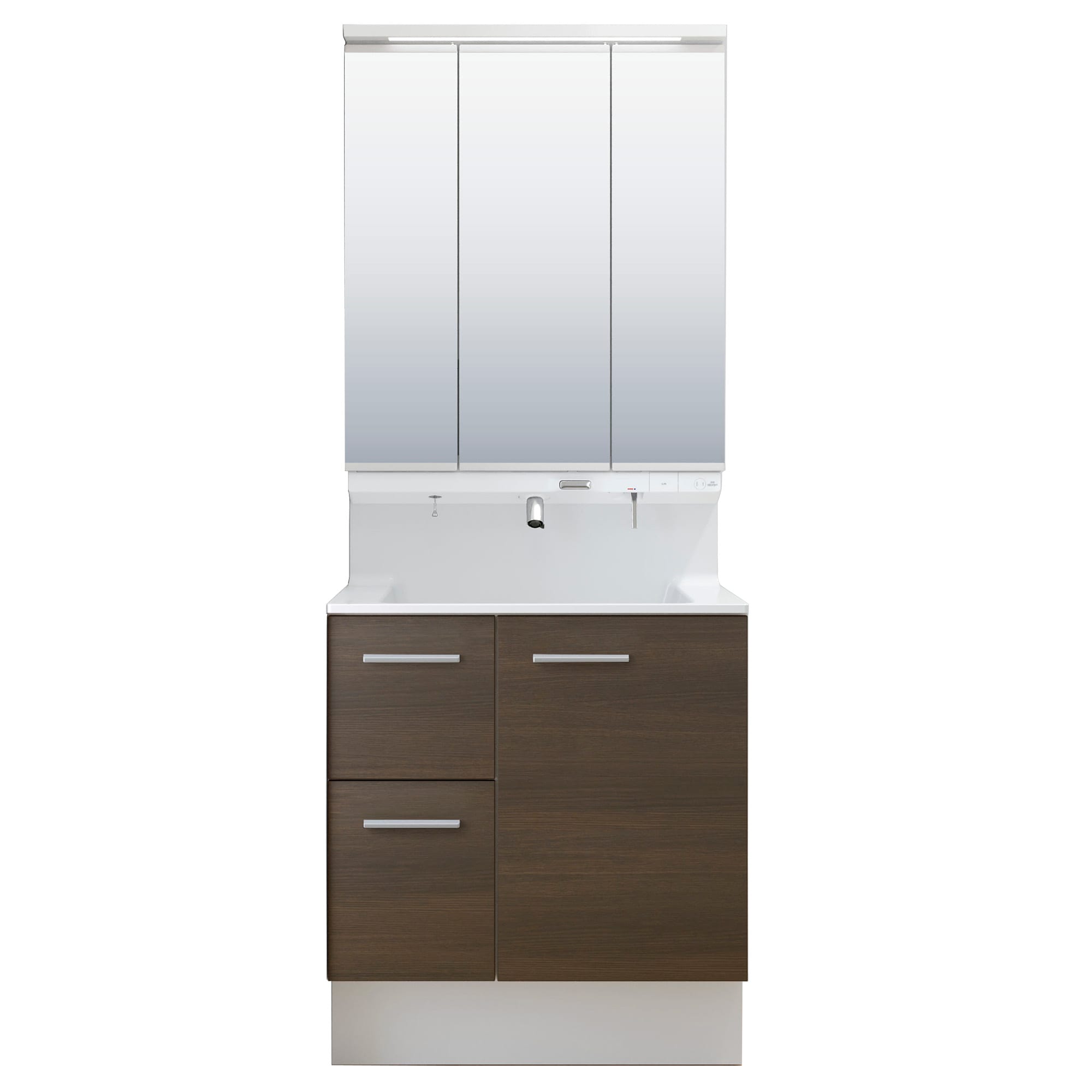 LIXIL 洗面化粧台 R1 間口75cm プッシュ水栓三面鏡片引出