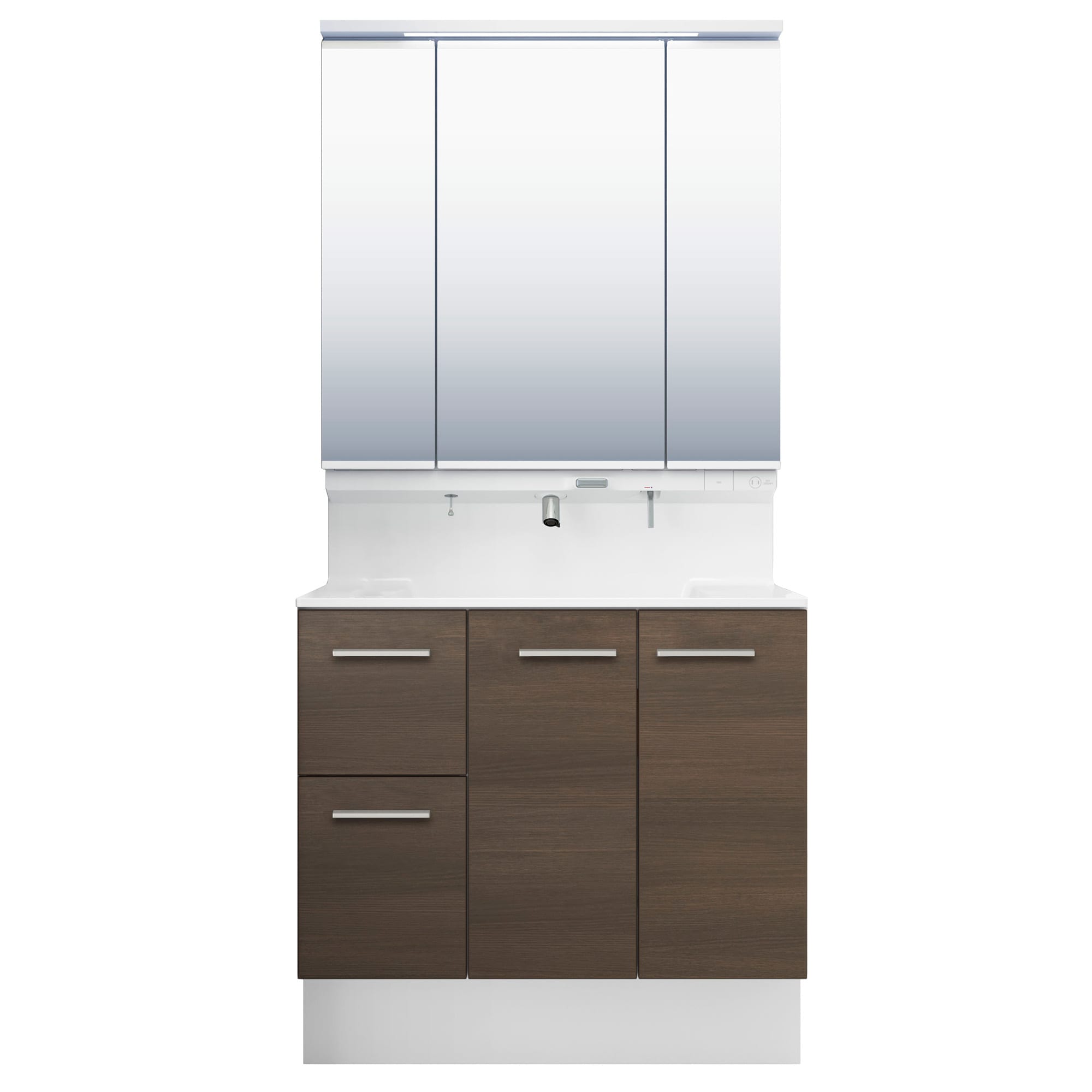 LIXIL 洗面化粧台 R1 間口90cm プッシュ水栓三面鏡片引出