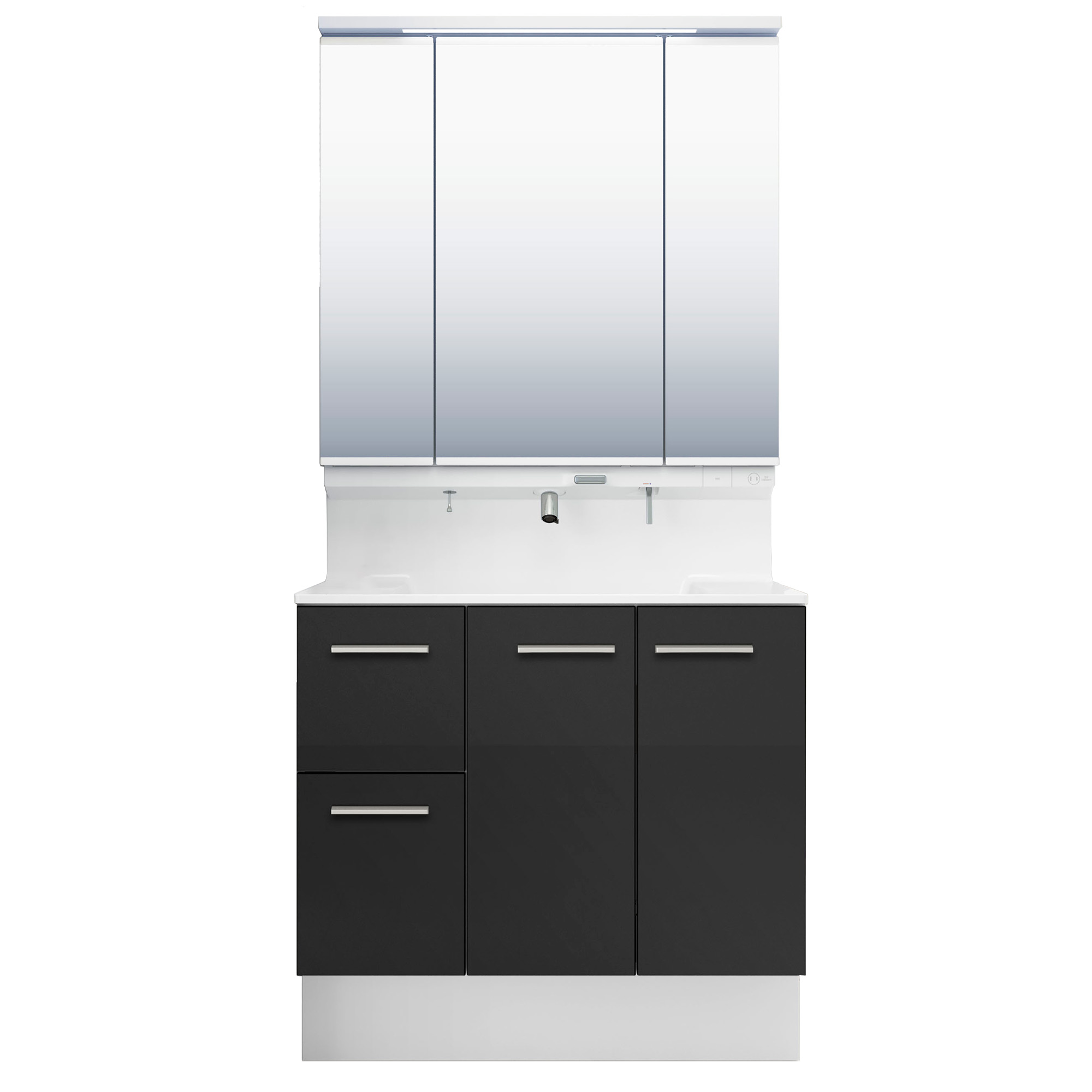 LIXIL 洗面化粧台 R1 間口90cm プッシュ水栓三面鏡片引出