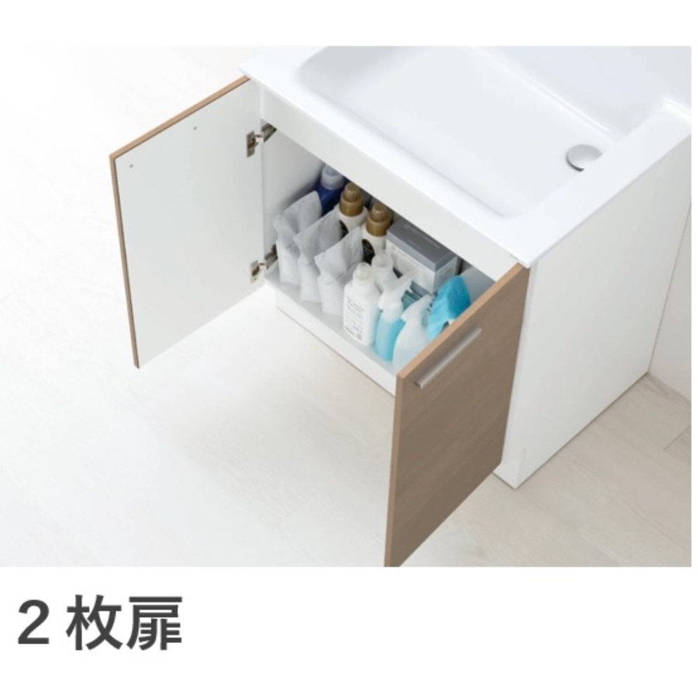 TOTO 洗面化粧台 オクターブLite 間口75cm S3面鏡2枚扉 ライトウッド