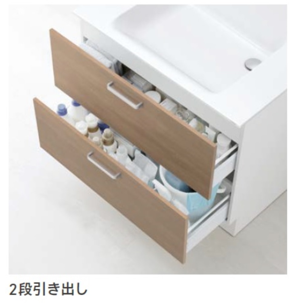 TOTO 洗面化粧台 オクターブLite 間口75cm S3面鏡2段引出 パナシェホワイト