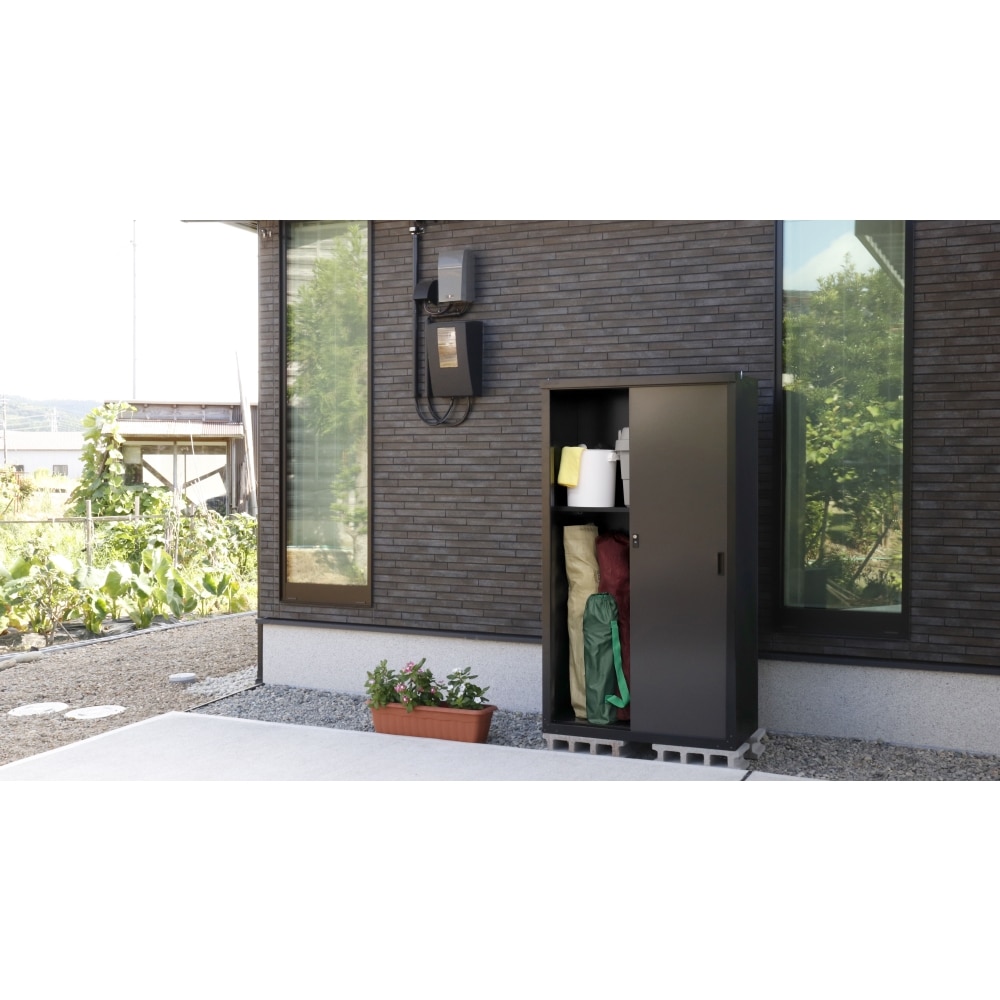 グリーンライフ(GREEN LIFE) 　家庭用収納庫　ＨＳシリーズ　ＨＳ－１５３（ＢＫ／ＡＧＹ） お客様組立商品 HS-153