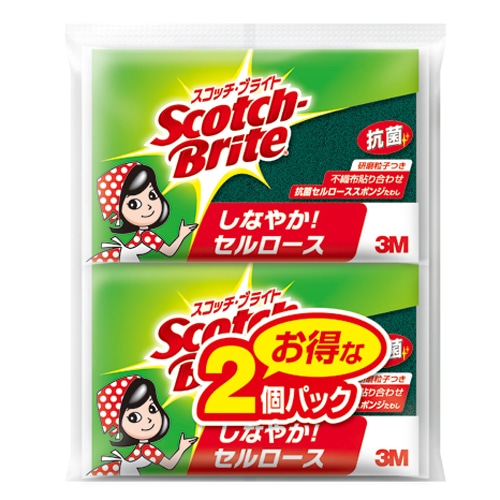 ３Ｍ　スコッチ・ブライト　抗菌セルローススポンジたわし　２個入り　Ｃ－３１Ｋ　２ＰＭ