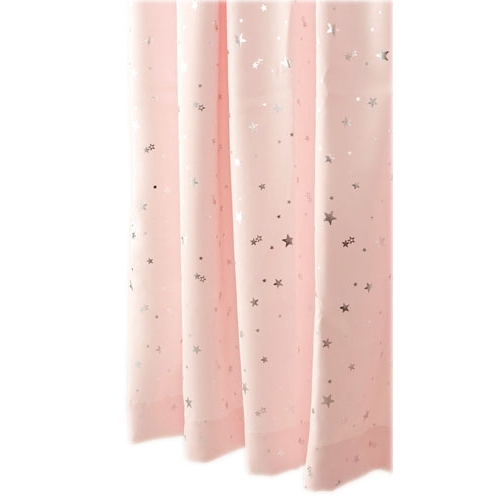 コーナン オリジナル ２枚組プリントカーテン　スターリ　ピンク　約幅１００×丈１３５ｃｍ