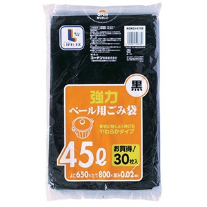 強力ゴミ袋　黒　４５Ｌ　３０枚入　ＫＯＫ０５－６７８９ ４５Ｌ　黒　３０枚入