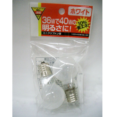ミニクリプトン球２Ｐ　４０Ｗ　ＫＤ０８‐Ｌ４０２Ｗ