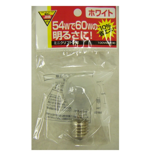 ミニクリプトン球１Ｐ　６０Ｗ　ＫＤ０８‐Ｌ６０１Ｗ