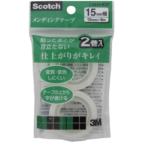 ３Ｍ　スコッチ　メンディングテープ　替用　１５ｍｍ×９ｍ　ＣＭ１５－Ｒ２Ｐ