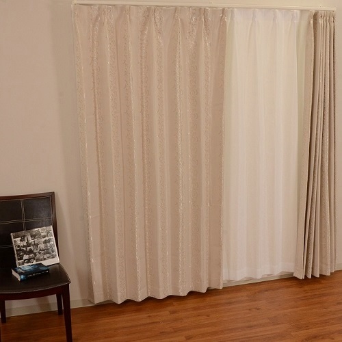 厚地カーテン　セラーノ　２枚組　幅１００×高さ１３５ｃｍ　アイボリー