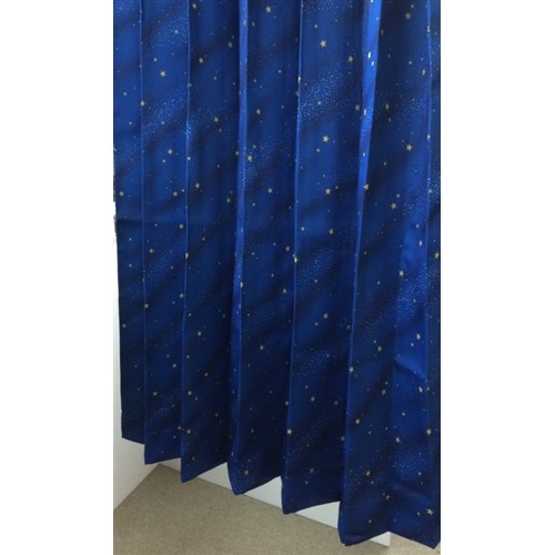 厚地カーテン　「スター」　２枚組　ブルー　約幅１００×丈１００ｃｍ