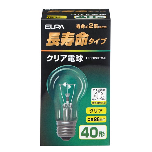 長寿命クリア４０Ｗ　Ｌ１００Ｖ３８Ｗ－Ｃ