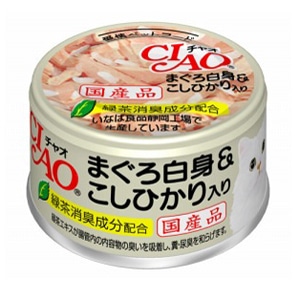 いなばペットフード　ＣＩＡＯ　ホワイティ　まぐろ白身＆こしひかり入り　８５ｇ